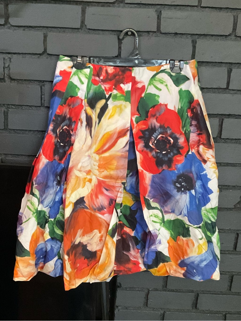 PAUW Amsterdam Floral Print Tulip Watercolor Bubble Hem Pleated Skirt Size 2